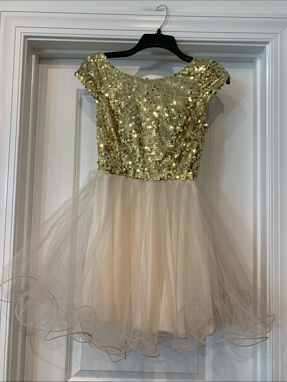 dELiA*s Gold Sequin Bodice Cream Tulle Party Dress